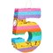 Rainbow Number 5 Pinata for 5th Birthday Party Decorations, Fiesta , Cinco de Mayo, Anniversary Celebration (Small, 12 x 16.5 x 3 Inches)